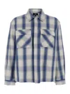 Represent Blue Shirt With Classic Collar And All-over Check Motif In Cotton Blend Man