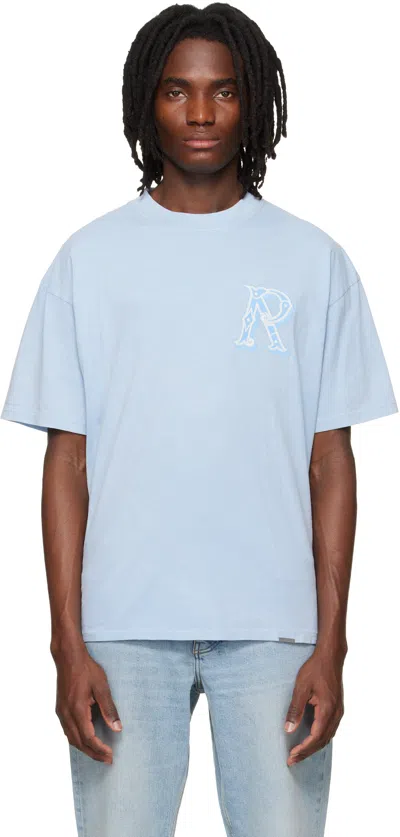 Represent Western Lettering Initials Short Sleeve T Shirt In Blue