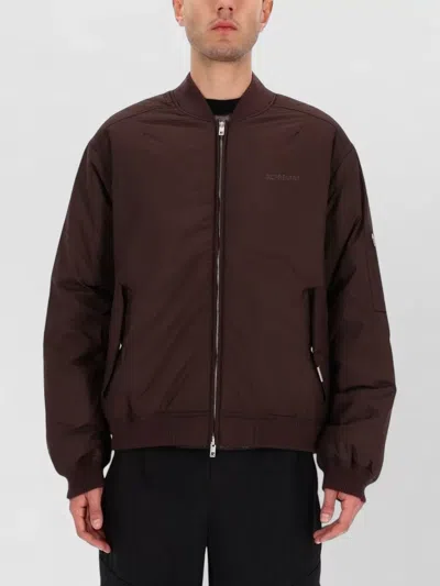Represent Bomber Jacket Boxy Fit Ribbed Cuffs Hem In Brown