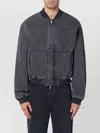 Represent Black Washed Cotton Bomber Jacket In Gray