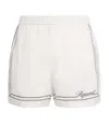Represent Mens Whisper White Border-print Relaxed-fit Cotton Shorts In White