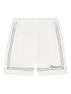 Represent Mens Whisper White Border-print Relaxed-fit Cotton Shorts In White