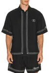 Represent Black Shirt With Logo Embroidery On Front And Rear And Contrasting Trims In Black
