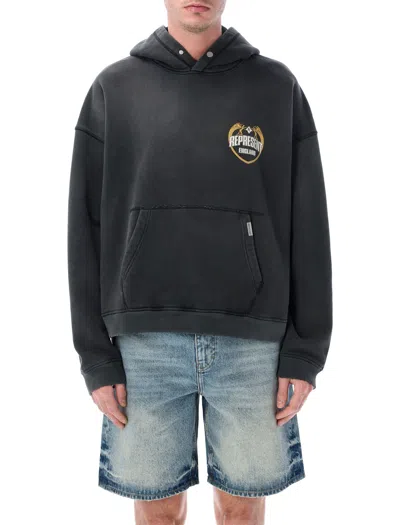 Represent Box Fit Angel Hoodie - Size L In Stained Black