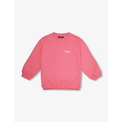 Represent Boys Bubblegum Pink Kids Logo-print Crewneck Cotton-jersey Sweatshirt 4-6 Years