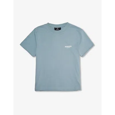 Represent Boys Powder Blue Kids Logo-print Short-sleeve Cotton-jersey T-shirt