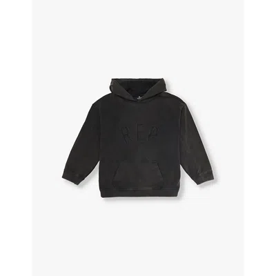Represent Kids' Vintage Black Logo-appliqué Cotton-jersey Hoody 1-6