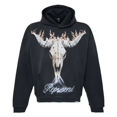 Represent Stylish Stained Sweater For Men In Black