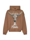 Represent British Cowboys Cotton Graphic Hoodie In Brown