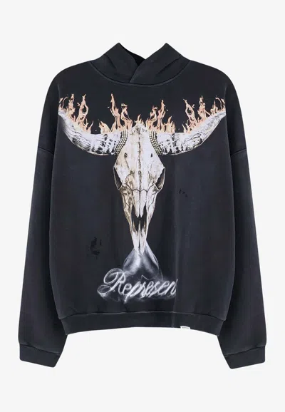 Represent Stylish Stained Sweater For Men In Black