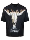 Represent Mens Stained Black British Cowboys Graphic-print Cotton-blend T-shirt In Black