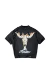 Represent Mens Stained Black British Cowboys Graphic-print Cotton-blend T-shirt In Black