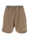 Represent Brown Shorts With Elasticated Waist And Logo Lettering On The Front In Cotton Man In Brown