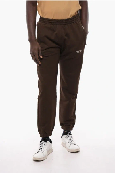 Represent Brushed Cotton Joggers With 4 Pockets In Burgundy