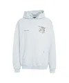 Represent Buttoned Hooded Hoodie With Cherub Prints In Blue