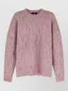 Represent Cable-knit Distressed Wool-blend Jumper In Multi