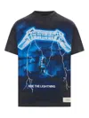 Represent Ride The Lightning X Metallica Gray T-shirt With Front And Back Print In Cotton Blend Man In Grey