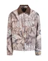 Represent Mens Tree-graphic Print Camouflage Cotton Trucker Jacket In Camo