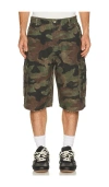 Represent Camo Print Cargo Shorts In Green