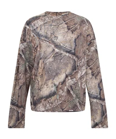 Represent Camouflage Longsleeve Top In Multi