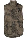 Represent Camouflage-print Puffer Gilet In Brown