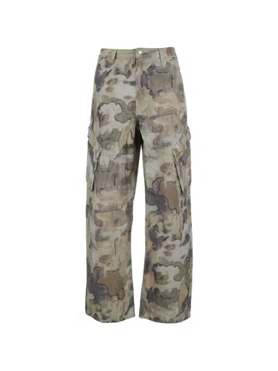 Represent Camouflage Tech Fabric Cargo Pants In Green