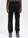 Represent Cargo Trousers Featuring Multiple Pockets In Black