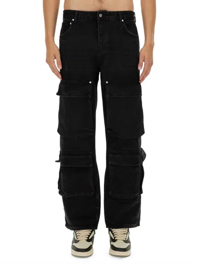 Represent R3ca Denim Cargo Jeans In Black