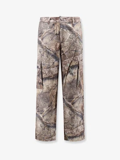 Represent Cargo Trousers With Real Tree Camouflage Print In Brown