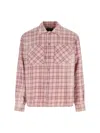 Represent Long Sleeve Plaid Shirt With Chest Pockets In Pink