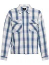 Represent Blue Shirt With Classic Collar And All-over Check Motif In Blue