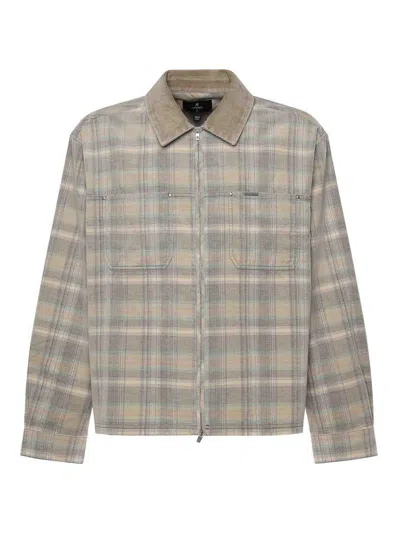 Represent Checked Flannel Shirt In Grey