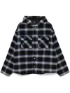 Represent Mens Midnight Navy Check-pattern Hooded Flannel Jacket In Blue