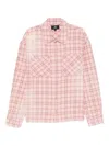 Represent Long Sleeve Plaid Shirt With Chest Pockets In Pink