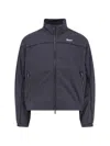 CHECK-PATTERN LOGO-EMBROIDERED JACKET