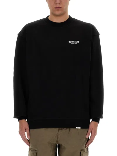Represent Classic Logo Sweatshirt In Black