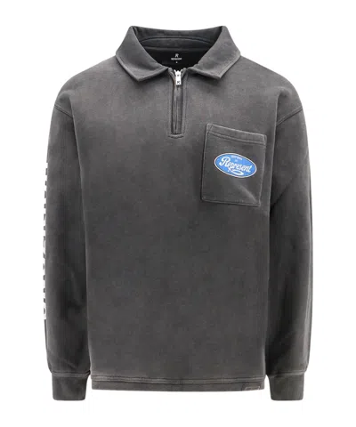 Represent Classic Parts Quarter Zip Sweatshirt In Gray