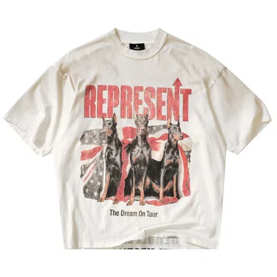 Pre-owned Represent Clo Dream On Tour T-shirt 'washed Ecru' | White | Men's Size S