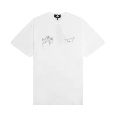 Pre-owned Represent Clo Hand Drawn Thoroughbred Dogs T-shirt 'washed Ecru' | White | Men's Size S