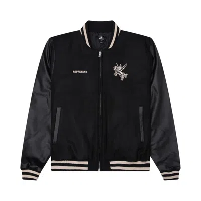 Pre-owned Represent Clo Mascot Wool Varsity Jacket 'jet Black' | Men's Size M