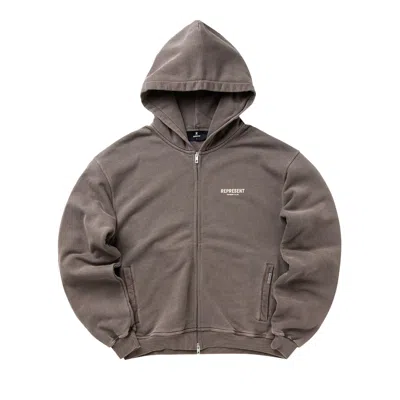 Pre-owned Represent Clo Owners Club Zip Hoodie 'fog' | Brown | Men's Size L