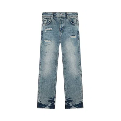 Pre-owned Represent Clo R3 Distressed Baggy Denim 'blue/cream' | Men's Size 31