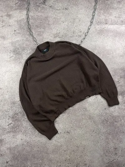 Pre-owned Represent Clo Represent Oversize Blank Knit Sweater Metal Logo In Brown