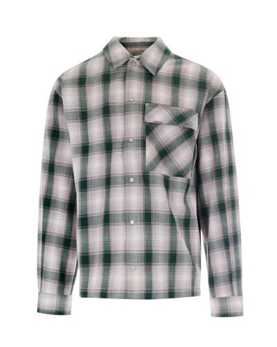 Represent Clothing Camicia Waffle Flannel Dark Green In Multi