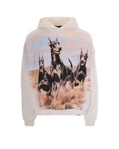 Represent Clothing Felpa Western Dobermans Flat White In Multi