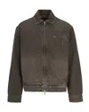 Represent Clothing Giubbino Collared Washed Olive In Brown