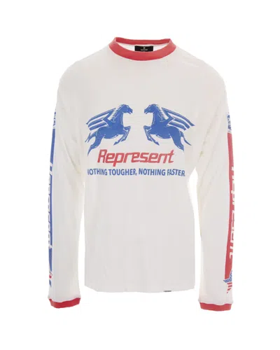 Represent Clothing T-shirt Mesh Pegasus Flat White
