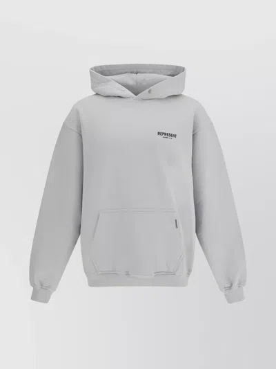 Represent Owners Club Hoodie With Front Pocket In Grey