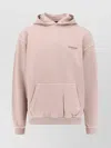 Represent Beige Oversized Hoodie With Snap-button Hood And Logo In Pink