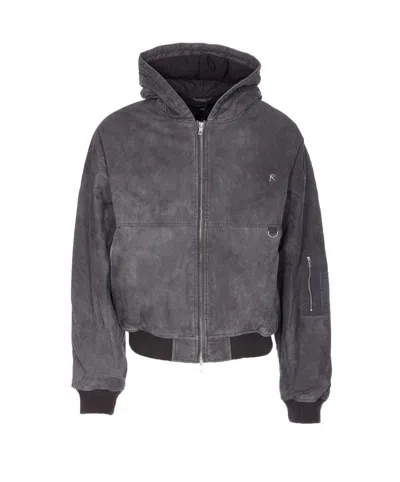 Represent Hooded Bomber Jacket In Gray